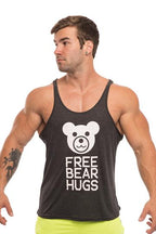 D.M Men's Tank Top with Bear Cartoon Print