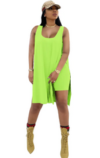 Solid Color Tank Top & Shorts Set
