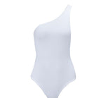 White One-Shoulder One-Piece Swimsuit