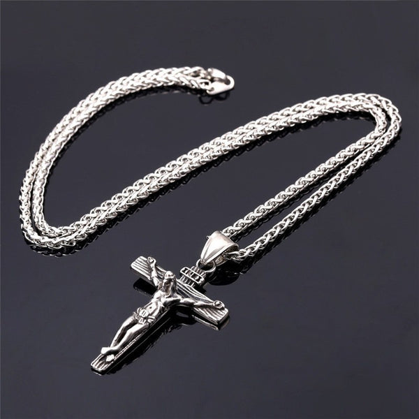 Jesus Crucifix Cross Pendant Necklace | Christian Jewelry