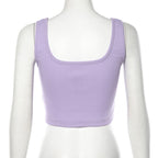 Women's Solid U-Neck Crop Top for Autumn Fashion