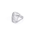 Cat and Star Cutout Ring in Stainless Steel