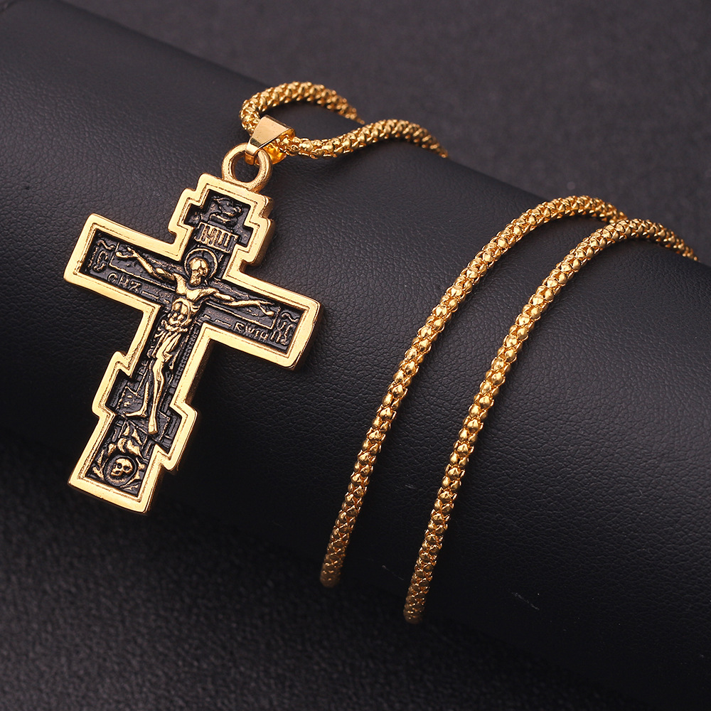 Orthodox Crucifix Cross Pendant Necklace - Christian Jewelry
