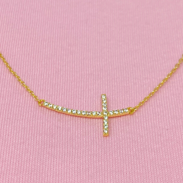 Shiny Side Cross Necklace | Christian Jewelry
