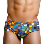 Men's Graffiti Print Swim Briefs