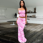 Floral Spaghetti Strap Two-Piece Set