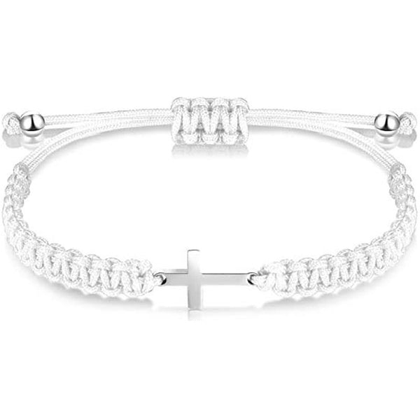 Adjustable Milan Rope Bracelet with Cross Pendant