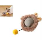 Interactive Cat Toy Automatic Rolling Ball Self-Moving Electric Rotating Ball with Plush Cover and Feather Pompom String for Cats Dogs