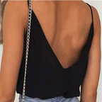 Loose Lace-Trimmed Satin Camisole for Women