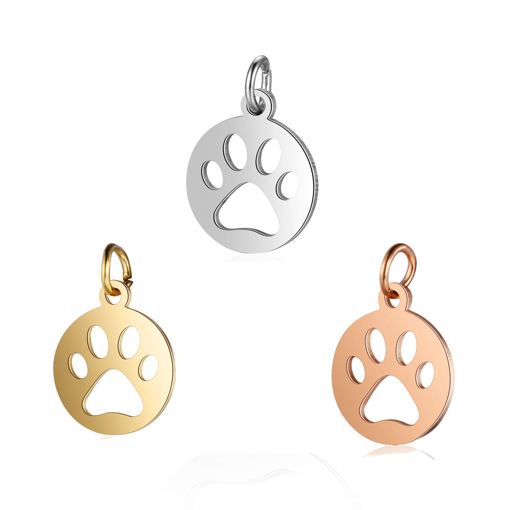 Titanium Steel Paw Pendant Necklace
