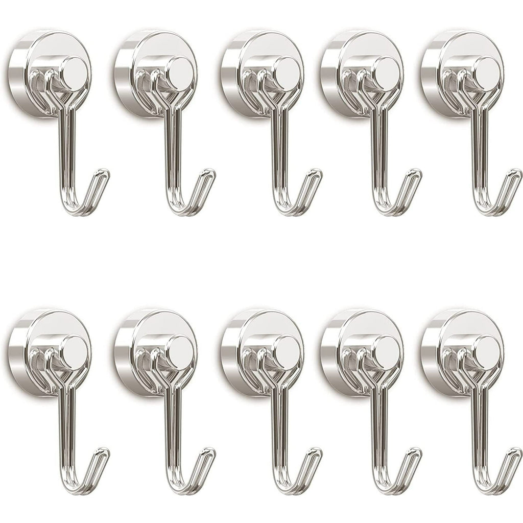 4Pcs 8 Pcs Magnetic Hooks,Heavy Duty 30LBS Neodymium Magnet Hook with Rust Proof for Indoor Outdoor Hanging,Refrige,Grill,Kitchen,Key Holder Silver | Accessory
