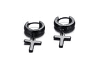 Stainless Steel Cross Drop Hoop Earrings