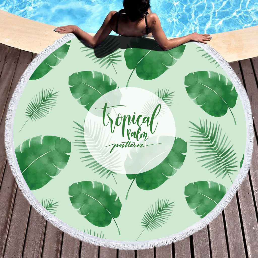 Round Fringed Mandala Beach Towel