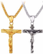 Jesus Crucifix Cross Pendant Necklace | Christian Jewelry