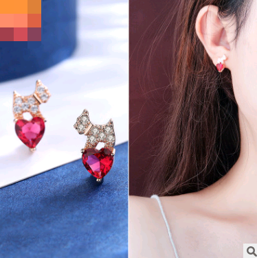2020 Trendy Full Rhinestone Dog Earrings