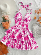 European & American Floral Camisole Dress