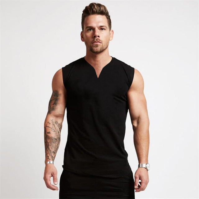 Smooth Solid Summer V-Neck Sports Tank Top