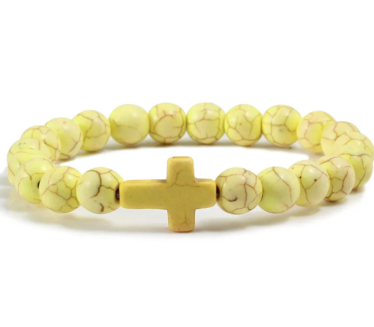 Lava Stone Cross Bracelet
