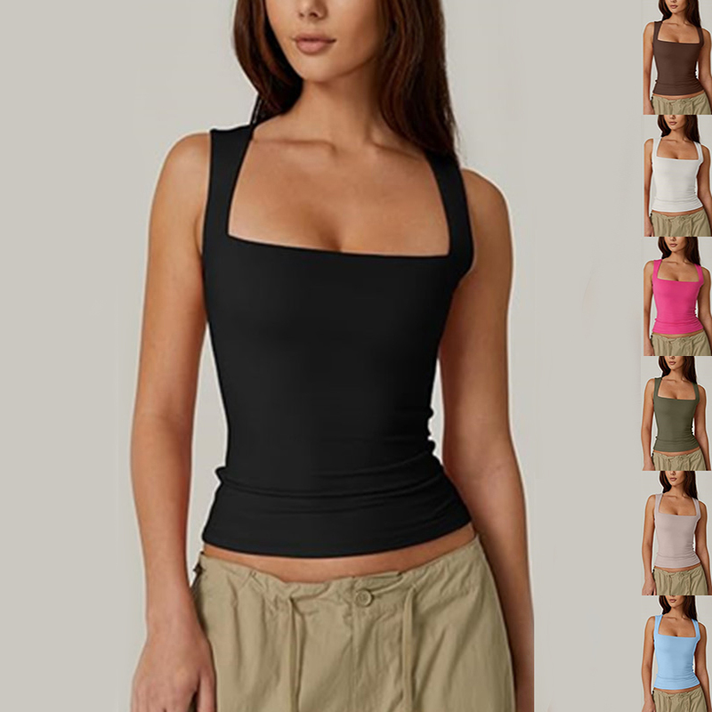 Women's Summer Square-Neck Slim Tank Top