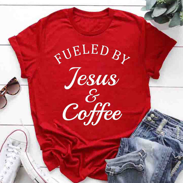Jesus Coffee Graphic Tee - Trendy Short Sleeve Shirt | Faith Streetwear