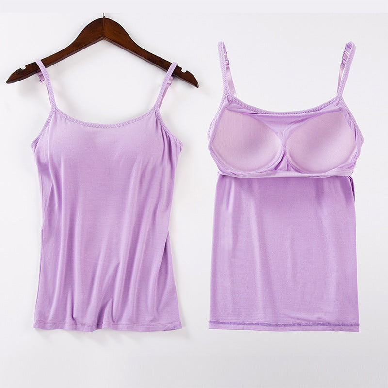 Upgraded Modal Women's Wireless Yoga Tank Top with Pads