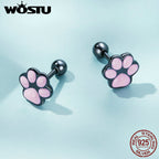 Cat Paw Print Hoop Earrings
