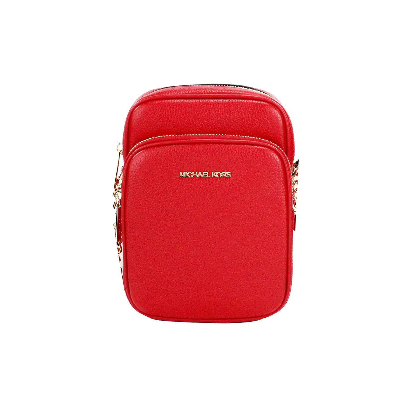 Michael Kors Flight Red Leather North South Chain Crossbody