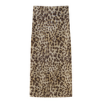 Leopard Print Straight Midi Skirt