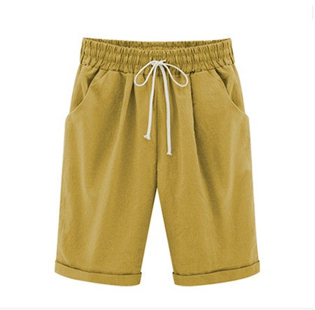 Plus Size Women's Cotton Summer Shorts with Pockets