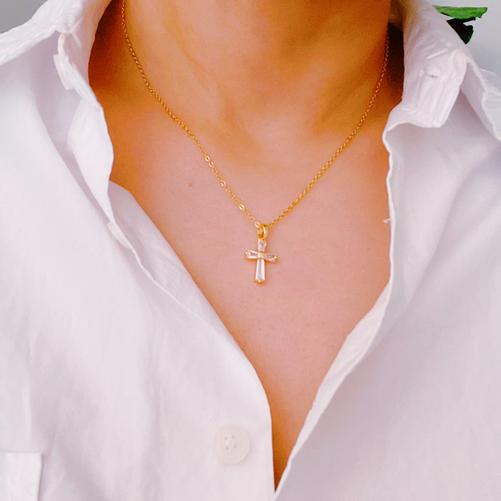 My Dear Crystal Cross Necklace | Christian Jewelry