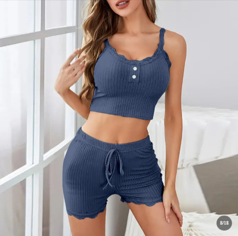 Women's Lace Spaghetti Strap Pajama Set