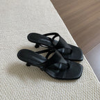 Retro Minimalist Thong Stiletto Sandals