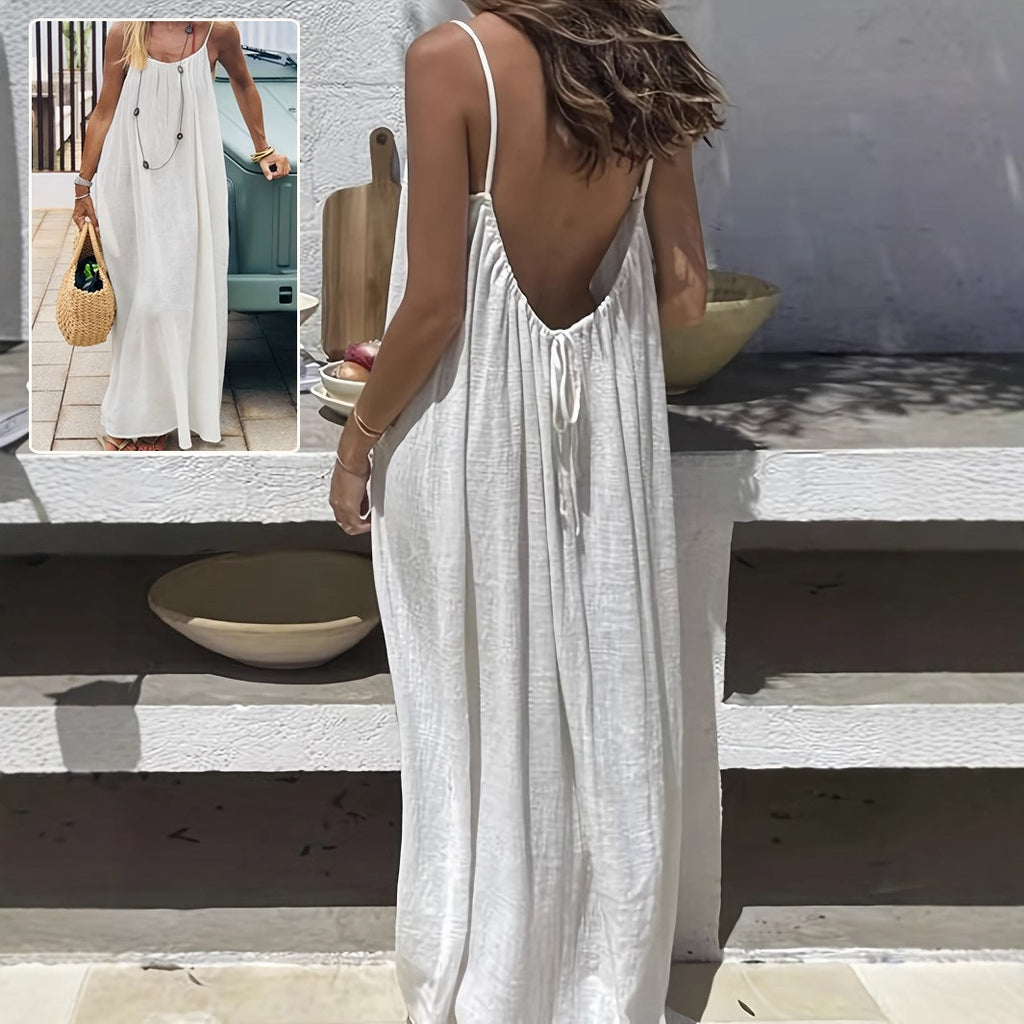 Loose Spaghetti Strap Bohemian Maxi Dress