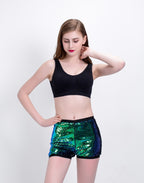 Shiny Sequin Shorts with Bow for Women