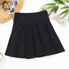 High-Waist Pleated Swim Skirt Bottom
