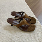 Retro Minimalist Thong Stiletto Sandals
