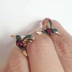 Hummingbird Zircon Threader Earrings