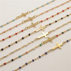 Dainty Cross Beaded Bracelet