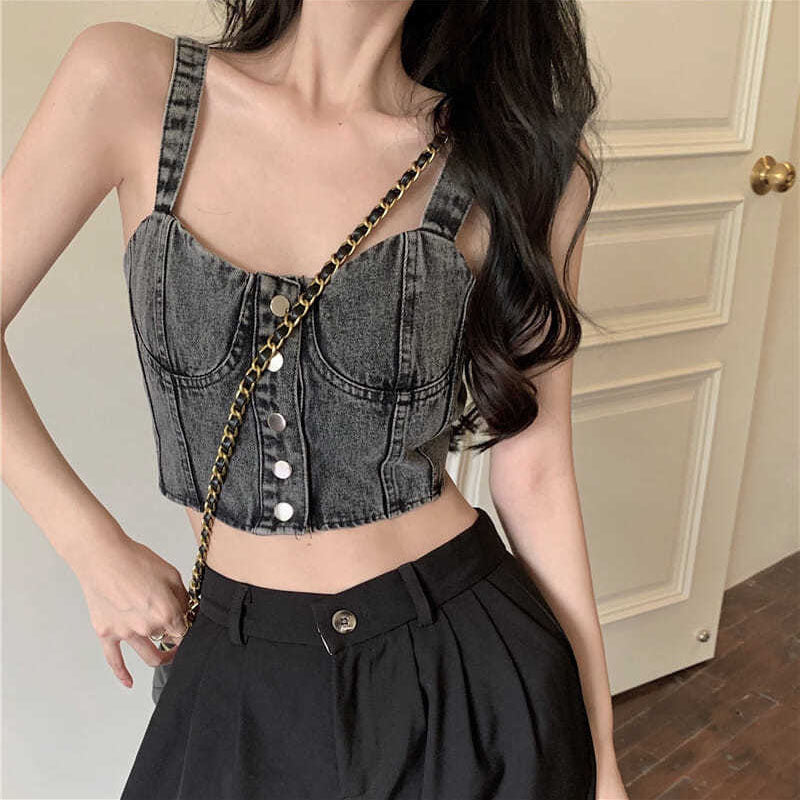 Slimming Denim Camisole Women's Summer Sleeveless Top