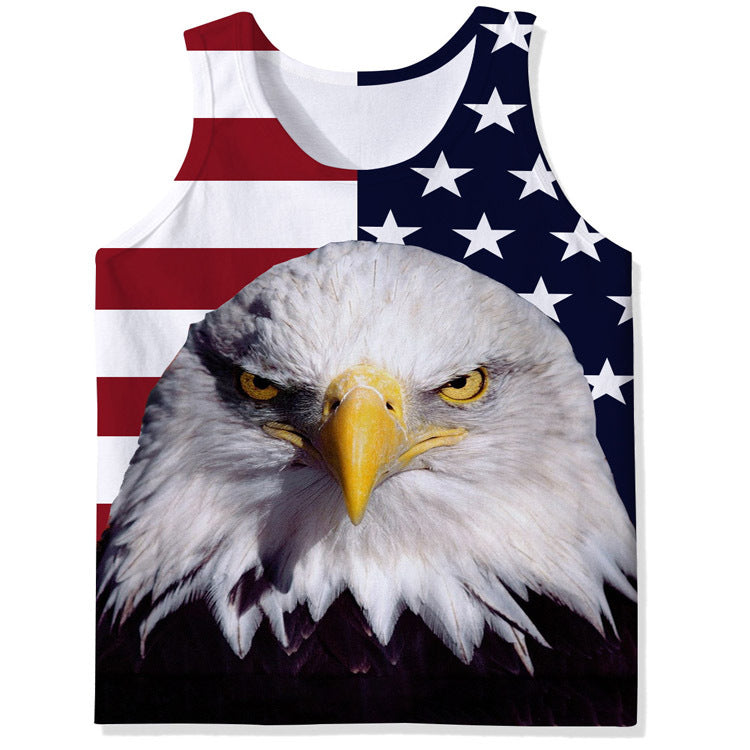Men's Loose Casual 3D Digital Print Horse Tank Top