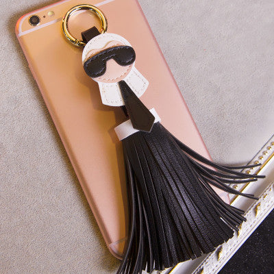 Korean Leather Tassel Keychain for Men and Women | Accessory