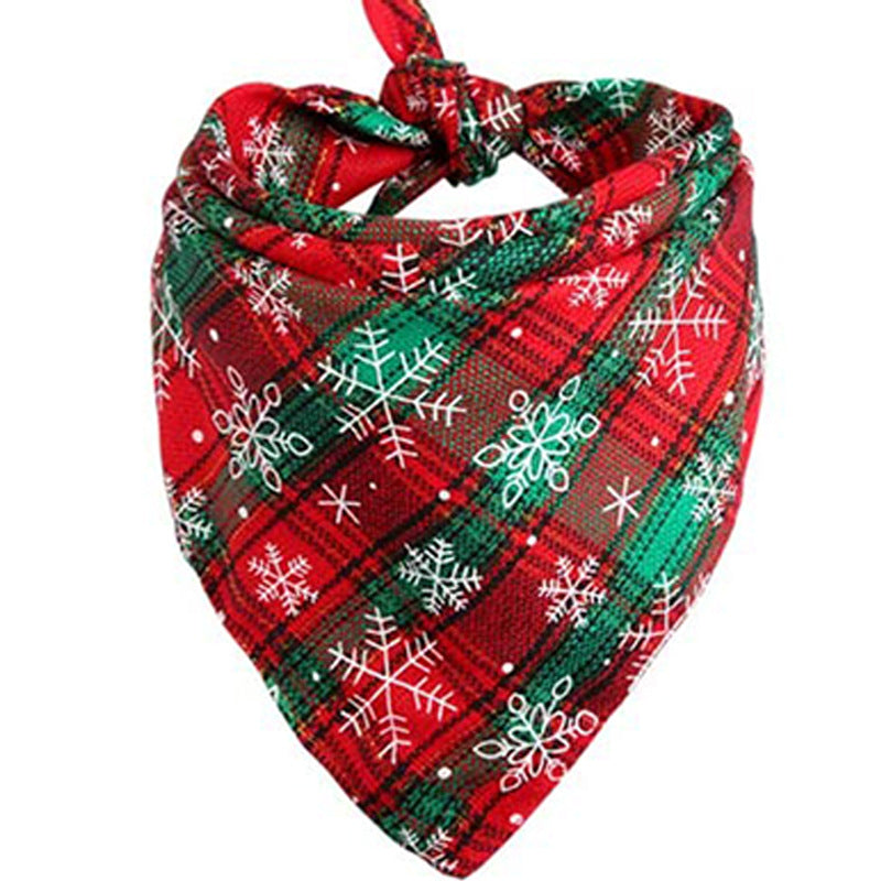 Pet Bandana Triangle Tie On Scarf for Dogs and Cats Plaid Snowflake Lemon Banana Prints Adjustable Cotton Neckerchief All Seasons