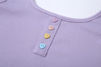 Women's Solid U-Neck Crop Top for Autumn Fashion