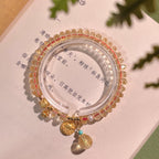 Faceted Citrine Crystal Bracelet with Charms