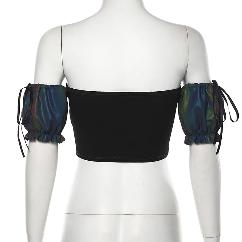 Sexy Reflective Laser Tank Top for Nightclub Parties