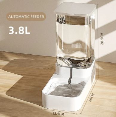 Automatic Pet Feeder and Water Dispenser Set Large Capacity Gravity Food and Water Station with Transparent Tank for Cats and Dogs