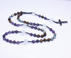 Amethyst and Tiger Eye Stone Rosary Necklace | Christian Jewelry