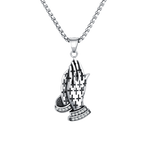 Vintage Christian Praying Hands Pendant Necklace