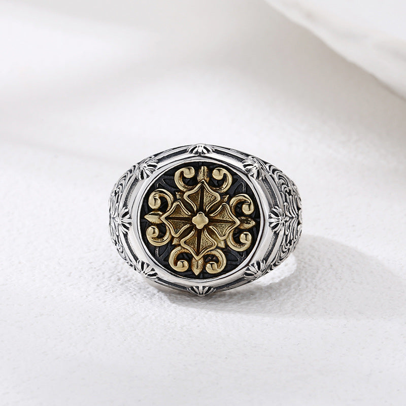 Cross Pattern Ring - Authentic Design