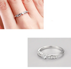 Silver Cross Heart Ring